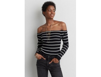 60% off AE Off-The-Shoulder Ribbed Sweater