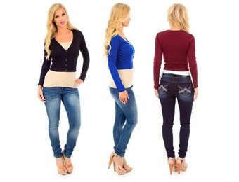 $61 off 3-Pack Solid Color Cropped Cardigans, Several Color Options