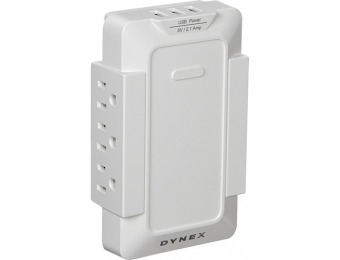 53% off Dynex 6-Outlet, 3-USB-Port Power Hub