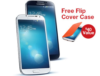 50% off + Free Flip Cover Case w/ Verizon Samsung Galaxy S4