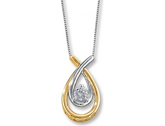 70% off 1/4 Carat Diamond 10K Two-Tone Gold Necklace