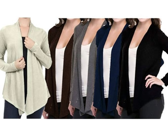 $26 off Lightweight Open-Front Draped Cardigan,5 Colors & 3 Sizes