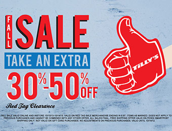 Extra 30% to 50% off Red Tag Sale Merchandise