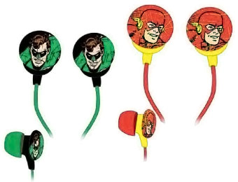 84% off Retro Logo Earbuds (Flash or Green Lantern)