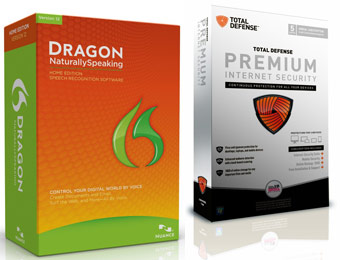 Free Dragon Naturally Speaking Home 12 & Total Defense Internet Security Software Bundle