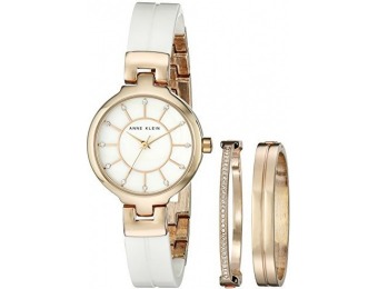 $115 off Anne Klein Gold-Tone Bangle Watch w/ Two Bracelets
