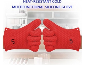 74% off LP Silicone Heat Resistant Grilling BBQ Gloves (Pair)