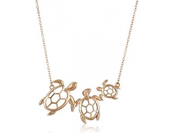 58% off Rose Gold Plated Sterling Silver Turtle Family 18" Necklace