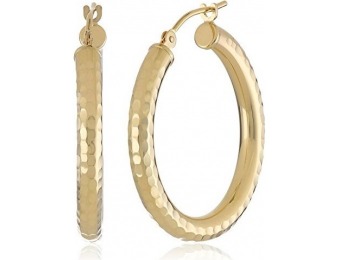 $232 off 14k Yellow Gold Bright-Cut Hoop Earrings