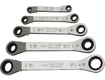 50% off Craftsman 5 Piece Metric Offset Ratchet Wrench Set with Tote Caddy