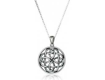 96% off Sterling Silver Celtic Knot Round Pendant Necklace