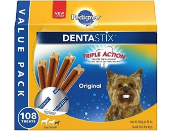 63% off Pedigree DentaStix Dog Chew Treats, Original, 108 Treats