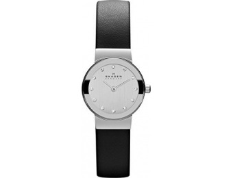 $59 off Skagen Women's 358XSSLBC Freja Black Leather Watch