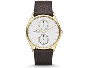 $90 off Skagen Men's SKW6066 Holst Dark Brown Leather Watch