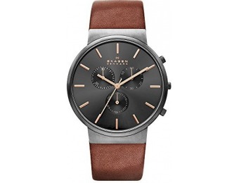 $115 off Skagen Men's SKW6106 Ancher Saddle Leather Watch