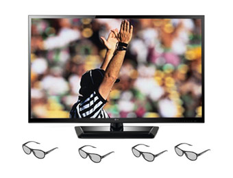 $300 off LG 55LM4600 55" 3D LED HDTV with 4 Pairs of 3D Glasses