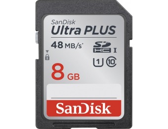 25% off SanDisk Ultra PLUS 8GB SDHC UHS-I Memory Card