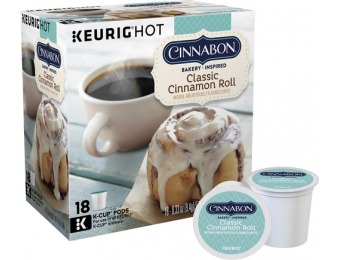 36% off Keurig Cinnabon Classic Cinnamon Roll K-Cup Pods (18-Pack)