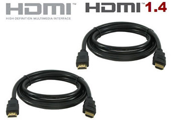 83% off 2-Pk of 6 Ft Super High Resolution V1.4 HDMI Cables