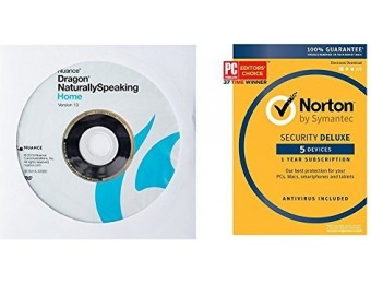 73% off Dragon NaturallySpeaking Home 13.0 with Norton Security Deluxe
