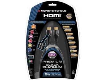 50% off Monster Black Platinum Line 9' 4K Ultra HD In-Wall HDMI Cable