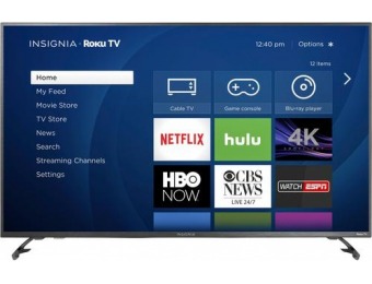 $100 off Insignia 43" LED 2160p Smart 4K Ultra HD TV Roku TV