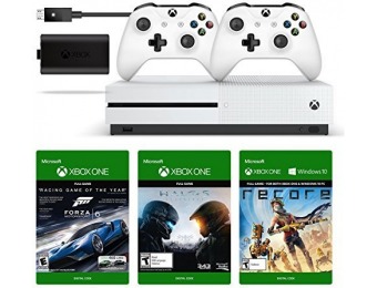 35% off Xbox One S 500GB Console + Play & Charge Kit, Wireless Controller, 3 Digital Games