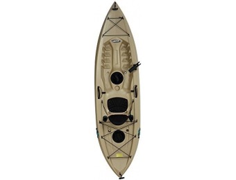 83% off Lifetime Muskie Angler Sit-On-Top Kayak with Paddle, Tan, 120"