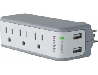 60% off Belkin 3-Outlet SurgePlus Mini Charger Surge Protector with Dual USB Ports