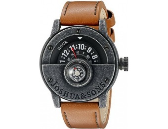 90% off Joshua & Sons Men's JX116BKBR Compass Watch