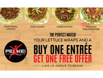 Pei Wei Asian Diner Coupon: Buy 1 Entree Get 1 Free
