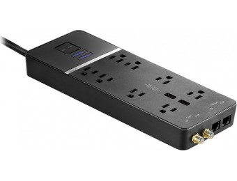 54% off Rocketfish 8-Outlet/2-USB Surge Protector Strip