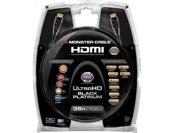 $120 off Monster Black Platinum Line 35' 4K HD In-Wall HDMI Cable
