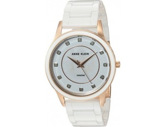 $93 off Anne Klein Diamond-Accented Ceramic Bracelet Watch