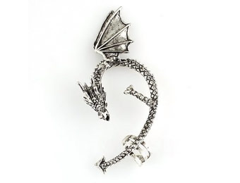 Dragons Lure Cuff Pewter Left Earring