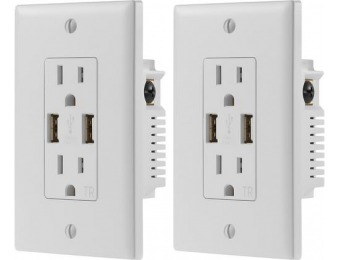 33% off Dynex 2.4A USB Wall Outlet (2-Pack)