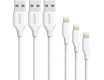 45% off Anker PowerLine Lightning Cable Apple MFi Certified 3-Pack