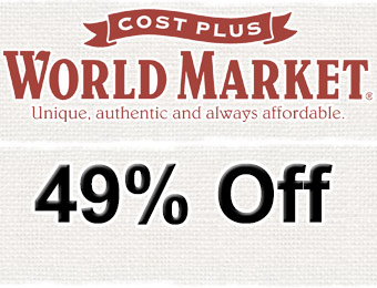 49% off all regular priced items w/ World Market promo code WM49