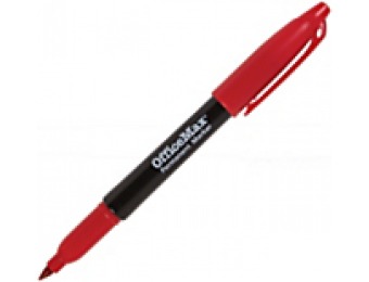 78% off OfficeMax Permanent Marker Pens, Fine, Red, 12 Pack
