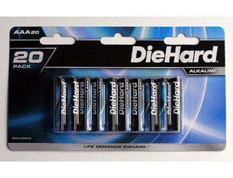 58% off DieHard 20 Pack AAA Size Alkaline Batteries