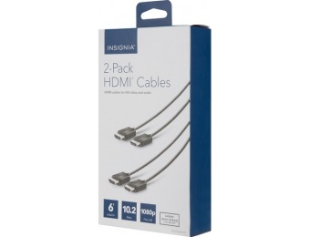 71% off Insignia 6' 4K Ultra HD HDMI Cable (2-Pack)