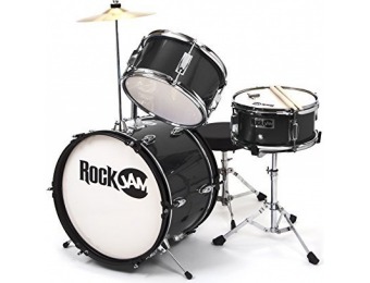 73% off RockJam RJ103-BK 3-Piece Junior Drum Set