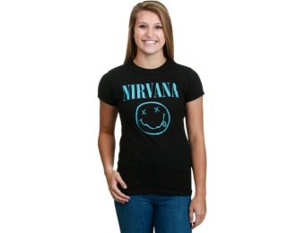 85% off Nirvana Turquoise Smile Womens T-Shirt