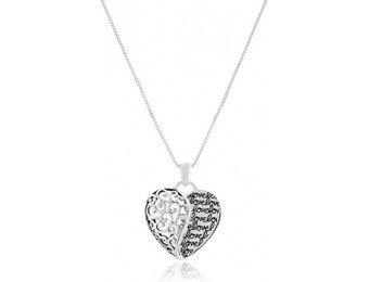 85% off Sterling Silver "Mother and Daughter Forever" Heart Necklace