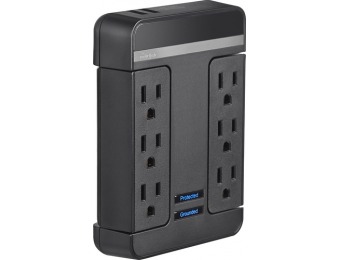 55% off Rocketfish 6-Outlet/2-USB Swivel Wall Tap Surge Protector