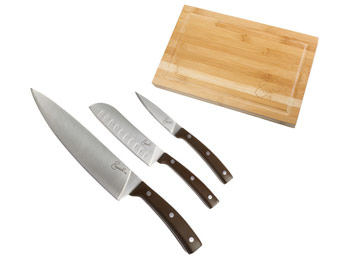 $40 off Emeril 3-Pc Bamboo Cutting Board with 3-Pc Knife Set