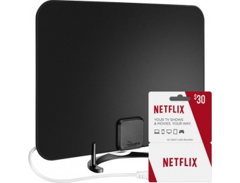 Netflix $30 Gift Card with Rocketfish Ultra Thin HDTV Antenna