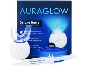 70% off AuraGlow Teeth Whitening Kit w/ LED Light