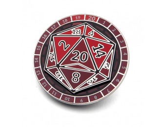 50% off Critical Hit Spinning D20 Enamel Pin