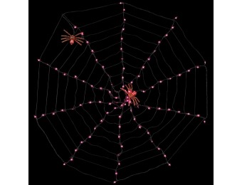 75% off Holiday 48" 100-Light Tinsel Spider Web with Spiders